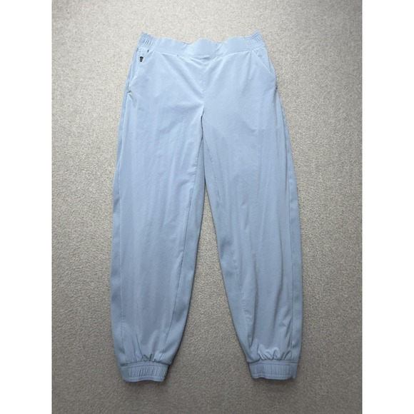 Athleta Pants - Athleta Jogger Pants Womens 10 Blue Elastic Waist Stretch Ribbed Ankle Pockets